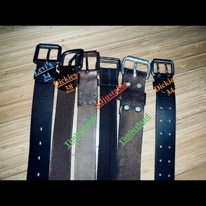 Men's bundle of belts leather cloth timberland Levi's dickies